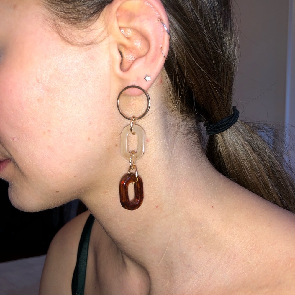 🚨Mega Link Jumbo Earrings Tortoise Acrylic Chain